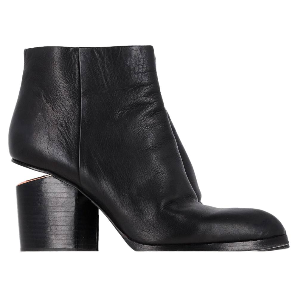 Alexander Wang Women's Preloved Gabi Cutout Heel Ankle Boots in Black Leather