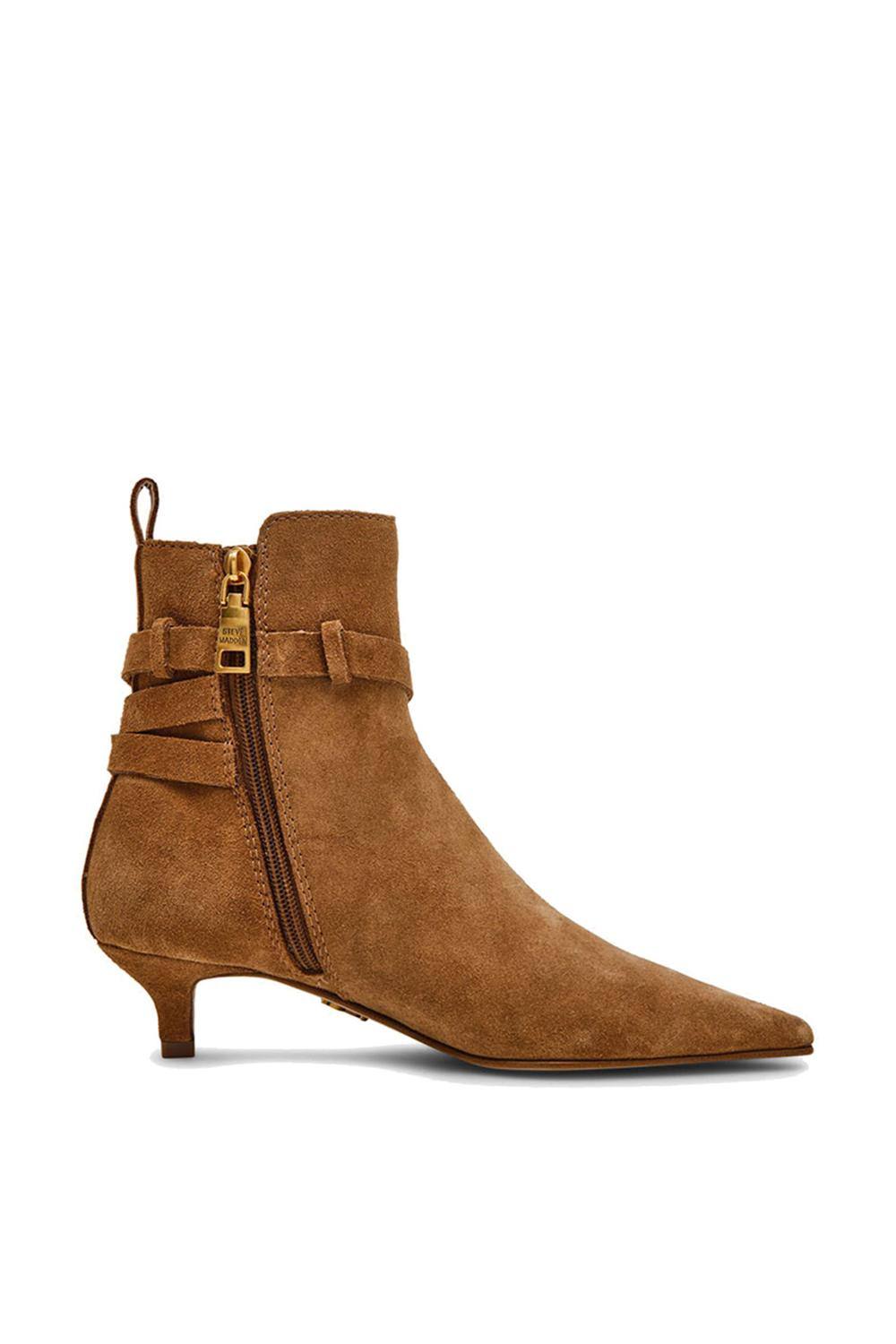 STEVE MADDEN Women's 'Roller Ankle Boot Tan Suede' Suede Boots