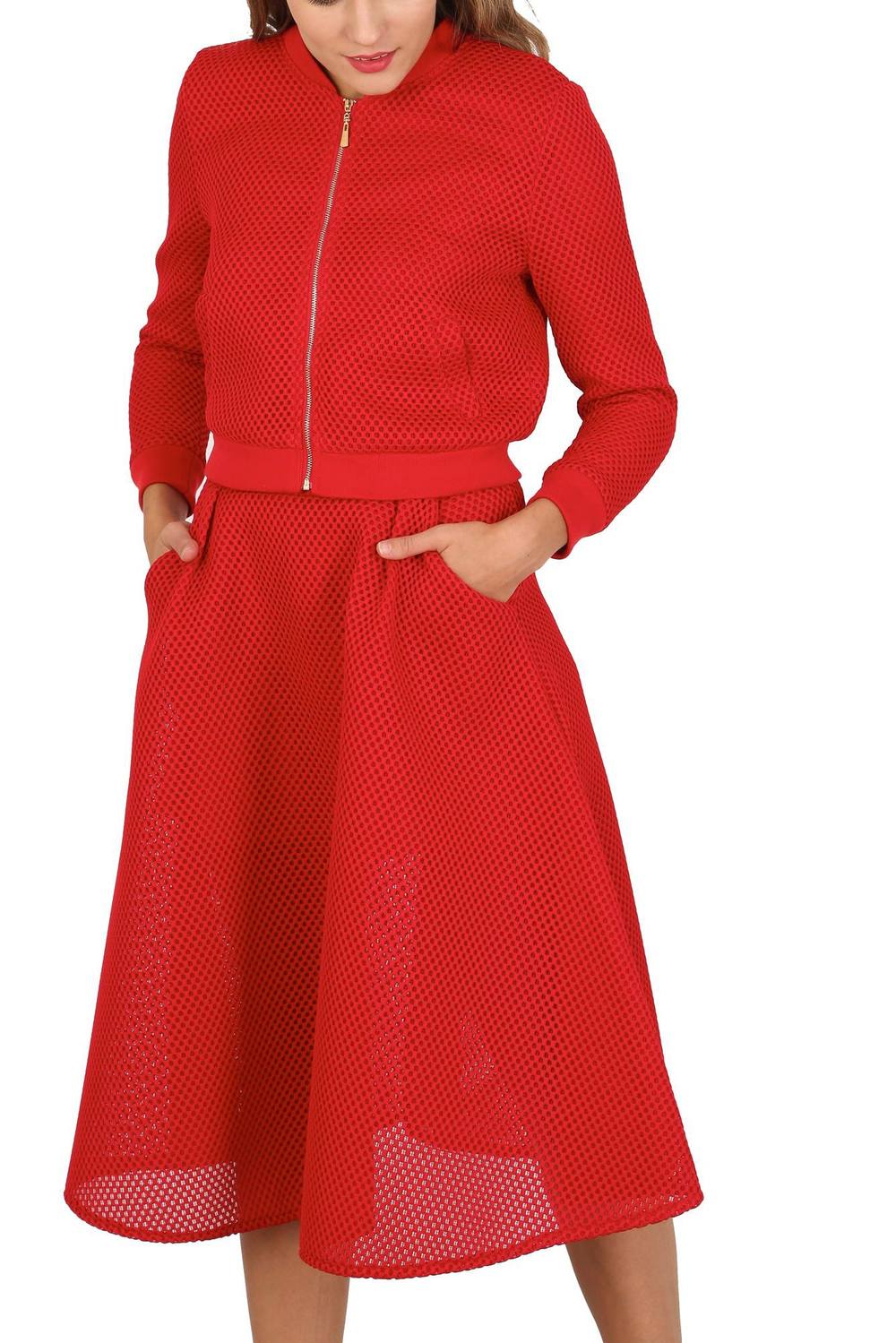 Cutie London Mesh Bomber Jacket In Red