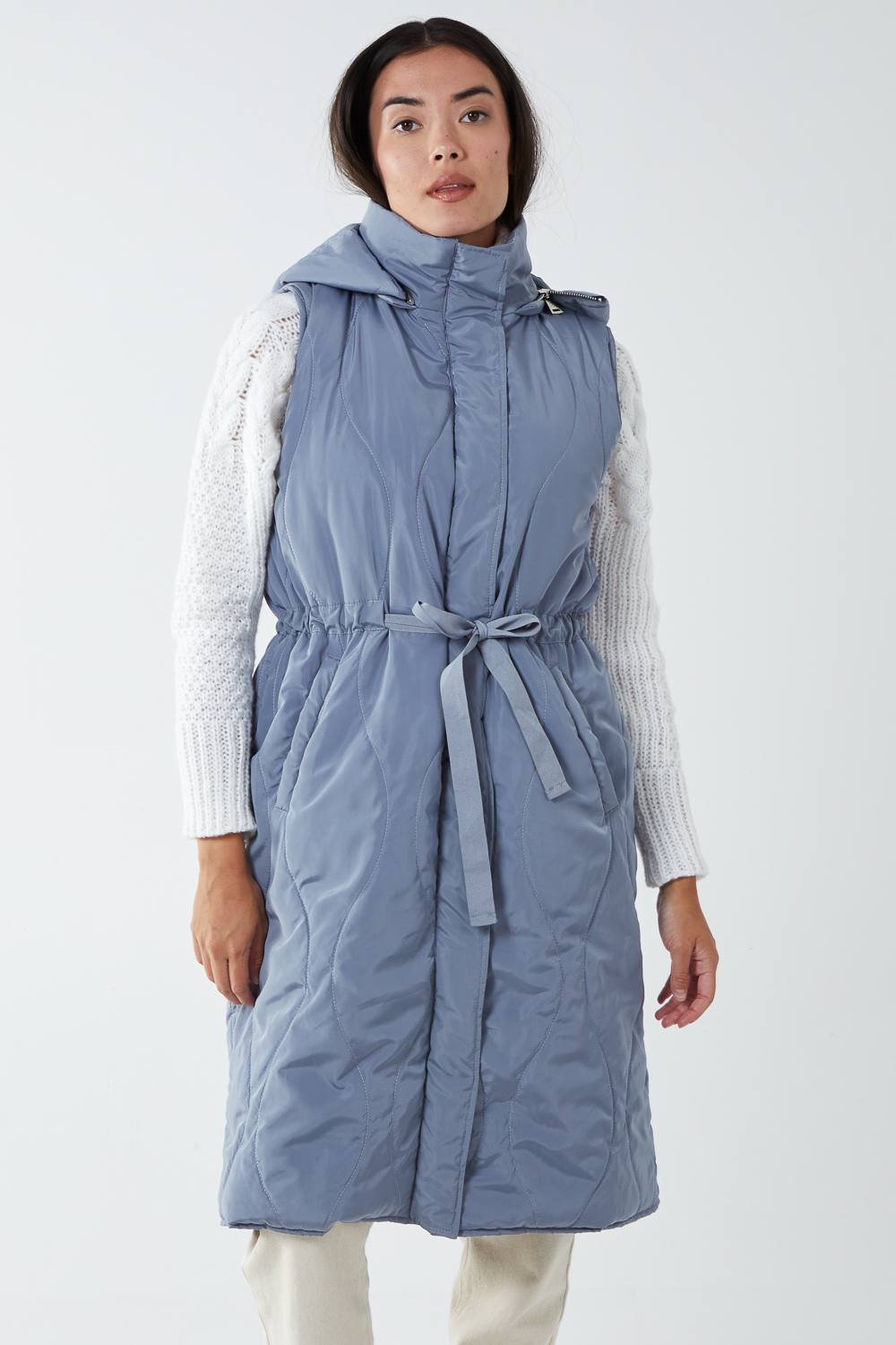Blue Vanilla Onion Quilted Gilet In Grey