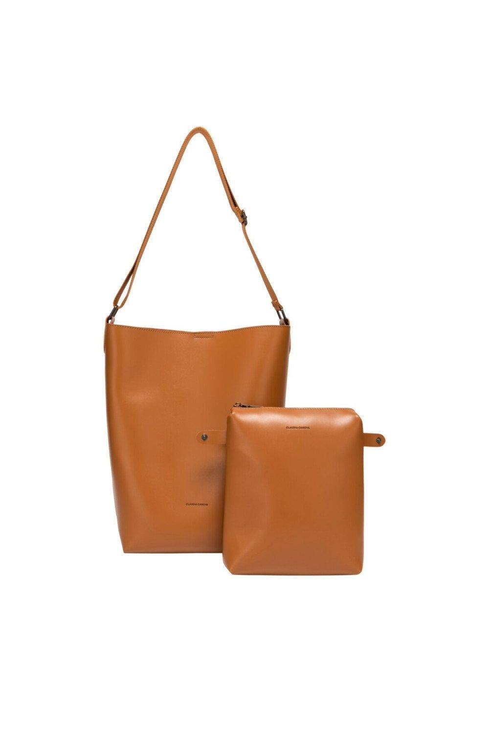 Claudia Canova Leigh Large Bucket Shoulder Bag In Tan