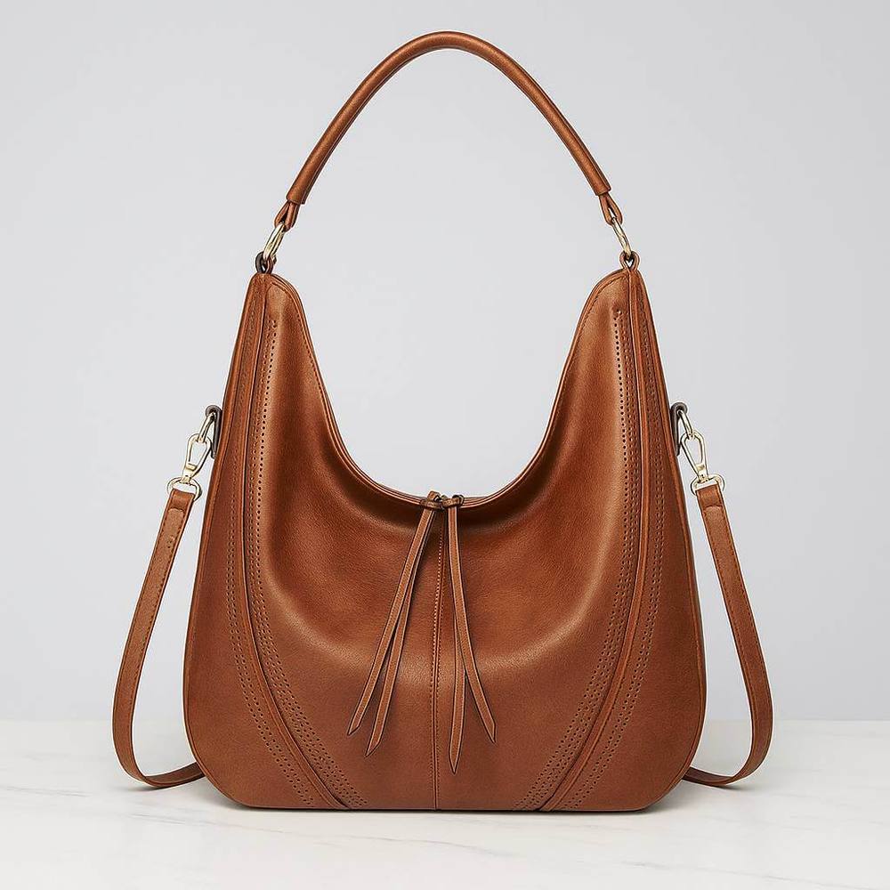 Ajvani Shoulder Underarm Large Hobo Tote Bag In Tan