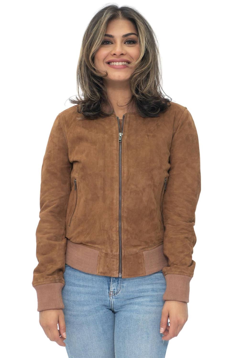 Infinity Leather Ma- Suede Bomber Jacket-Arnhem In Tan