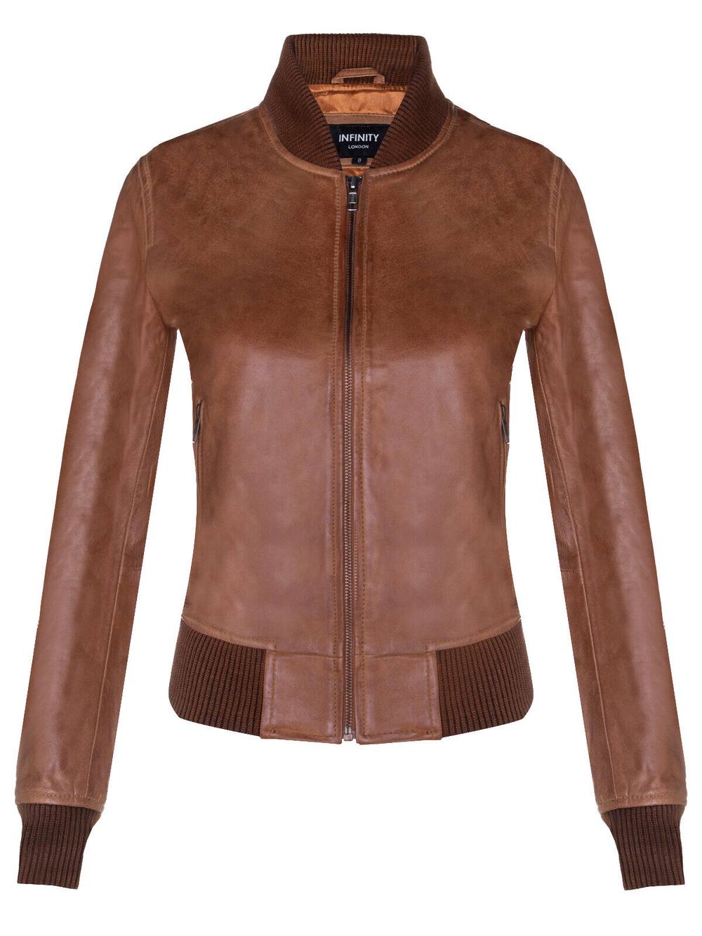 Infinity Leather Classic Ma- Leather Bomber Jacket-Newcastle In Tan