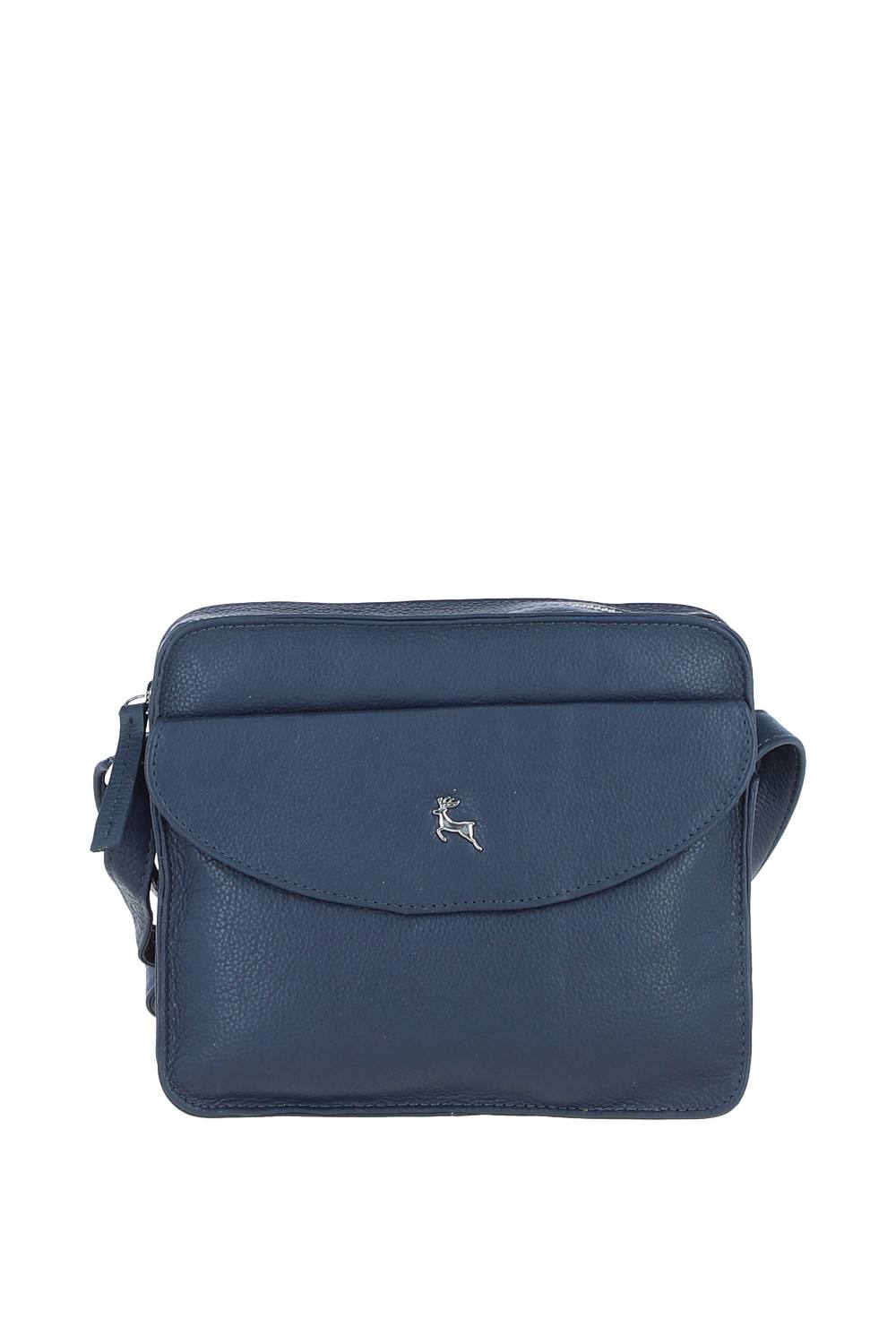 Ashwood Leather 'glasgow' Real Leather Crossbody Bag In Navy