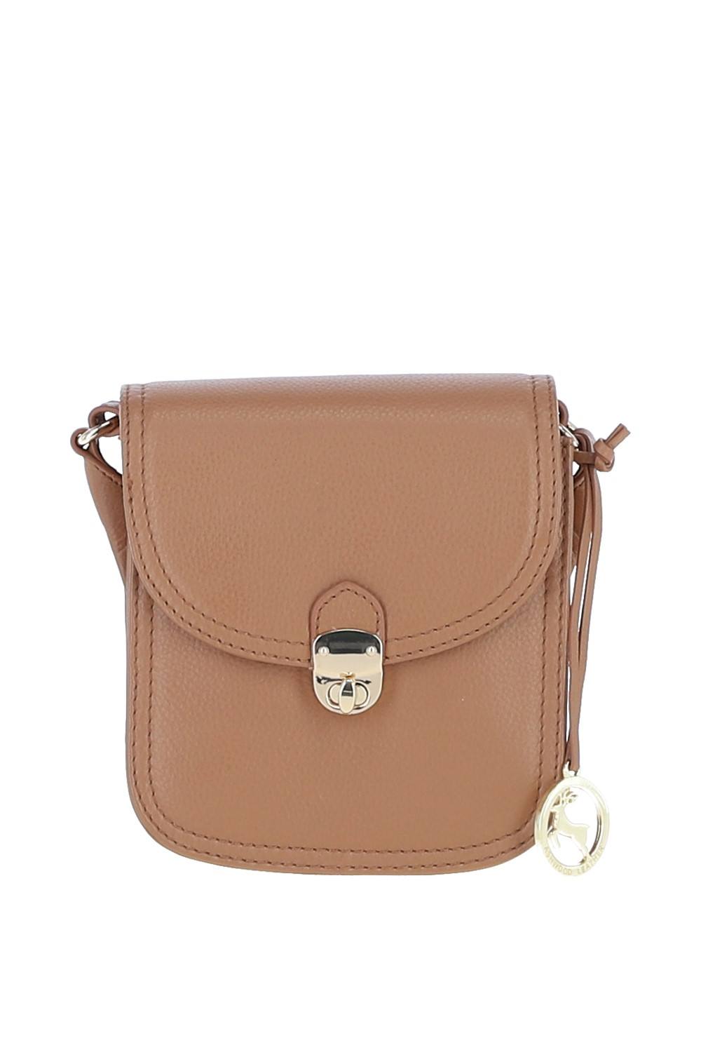 Ashwood Leather Elegant Leather Crossbody Bag With Twist Lock In Camel