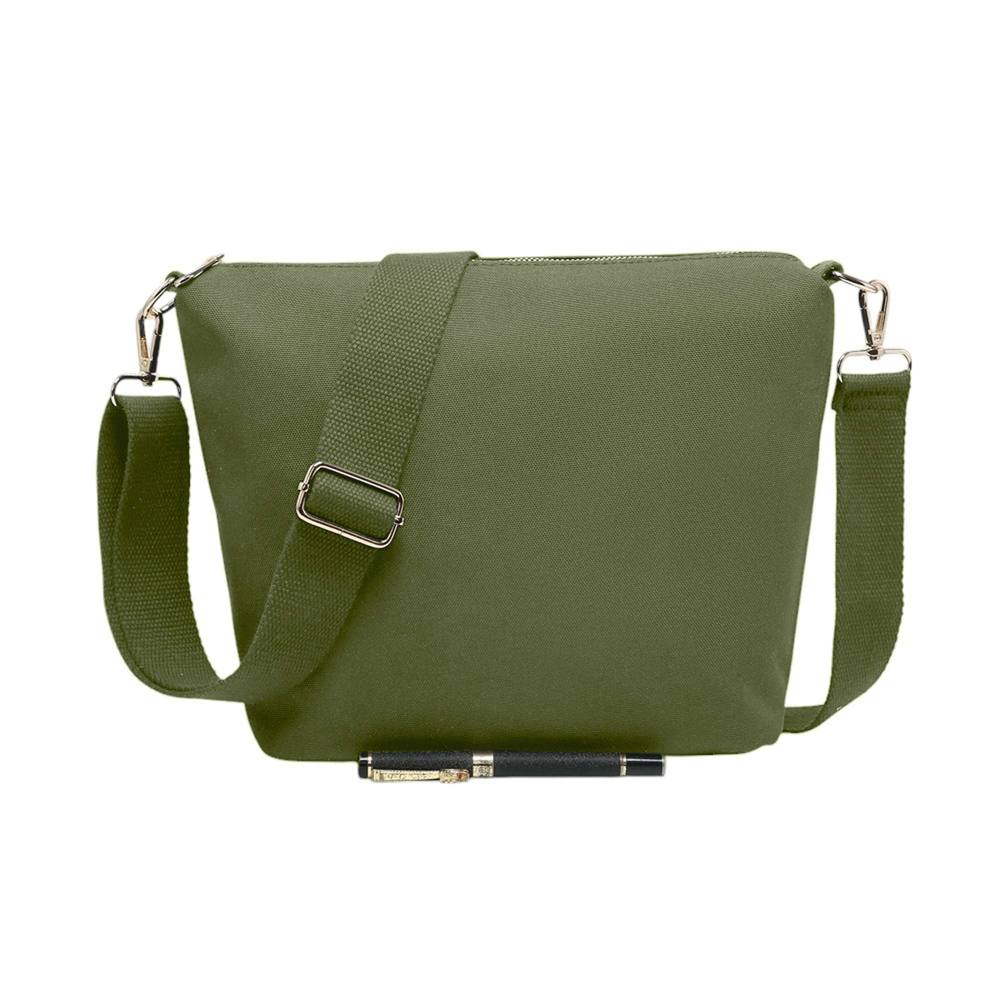 Kitise Sturdy Nylon Crossbody Pouch Bag With Adjustable Strap In Green