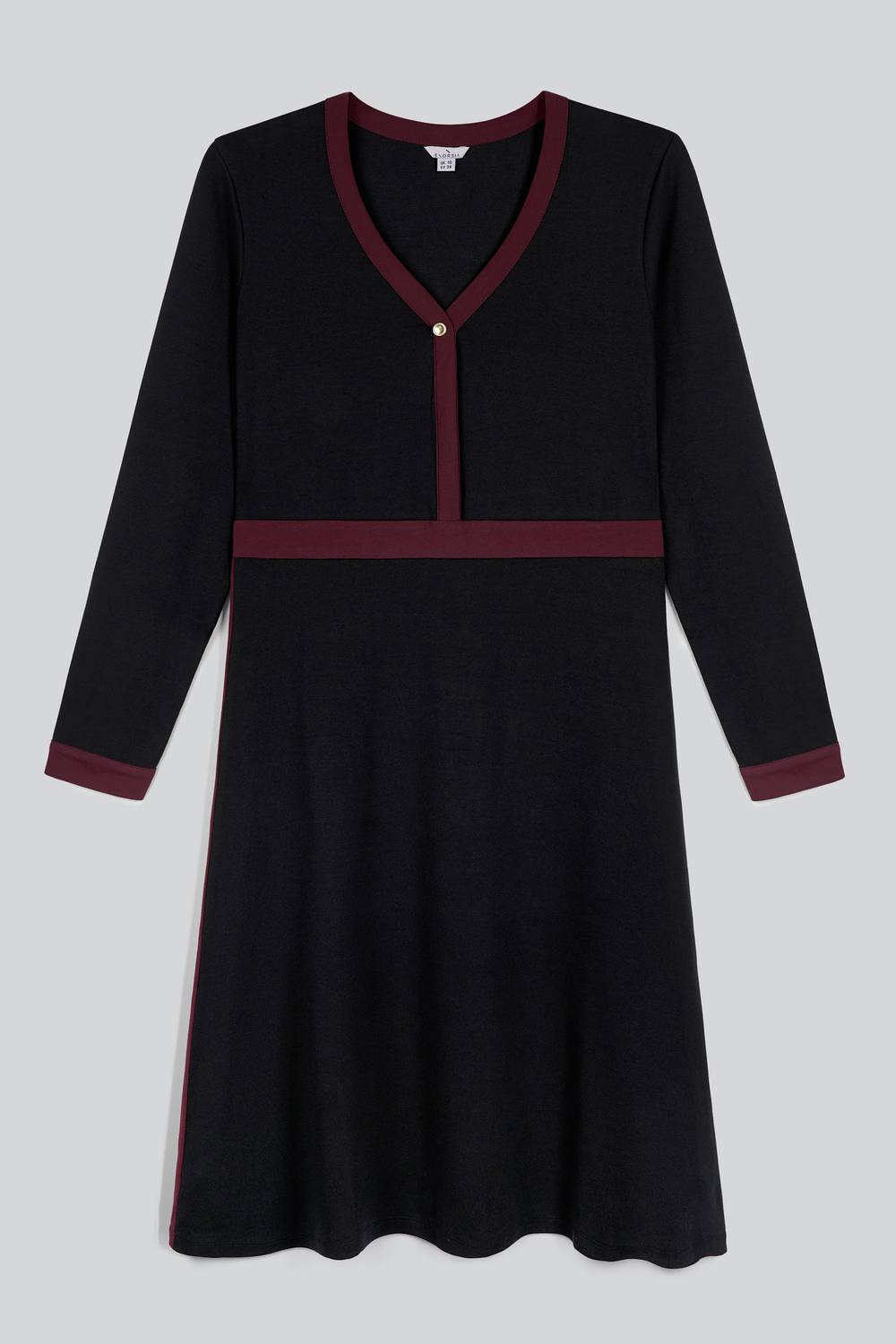 Enorsia Women's V-Neck Jersey Midi Dress In Black
