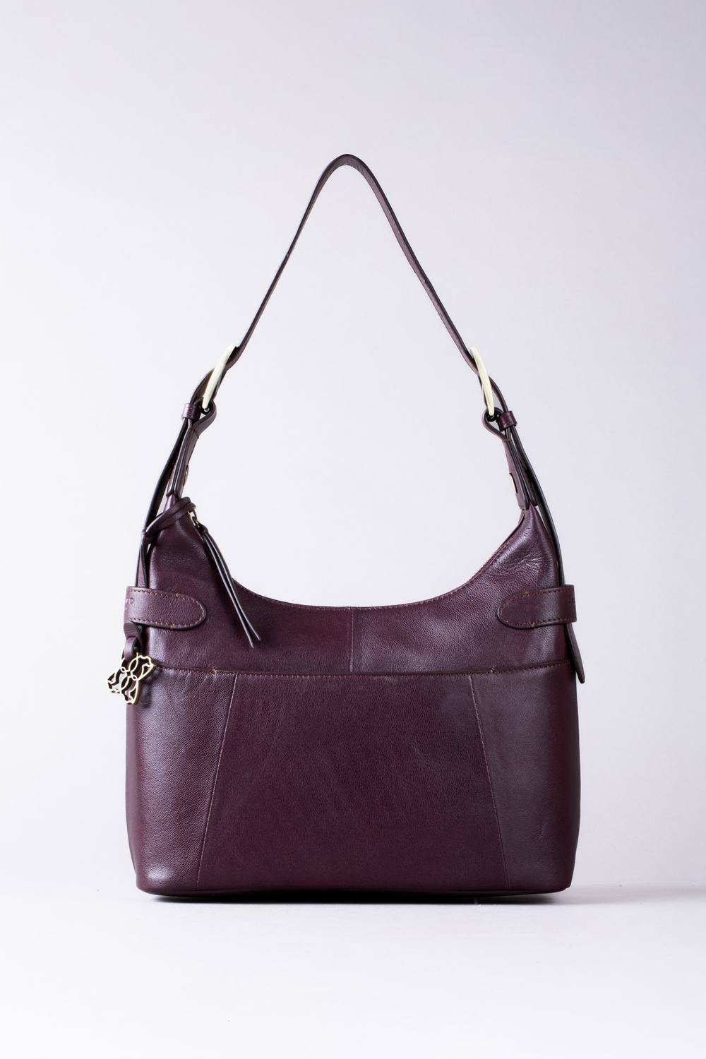 Lakeland Leather 'newby' Leather Hobo Shoulder Bag In Burgundy