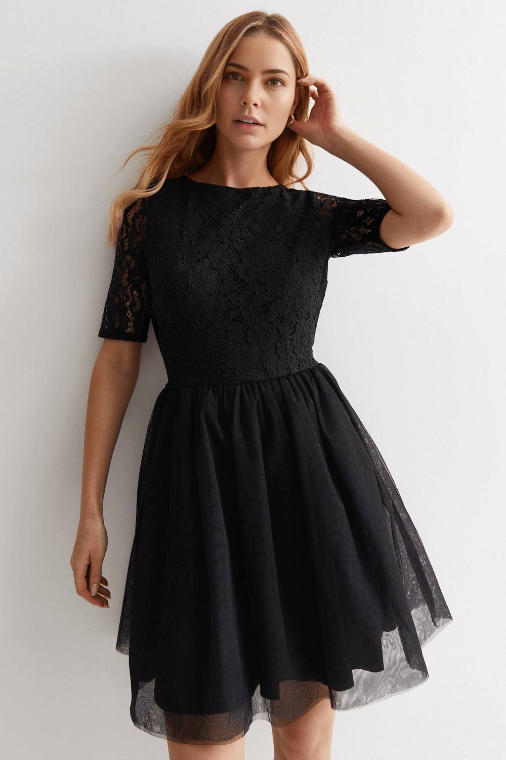Cutie London Black Lace Open Back Mini Dress