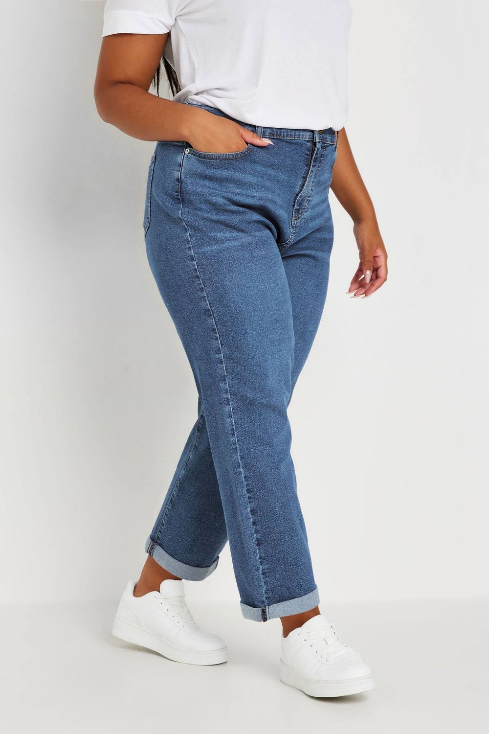 Yours Boyfriend Jeans In Blue