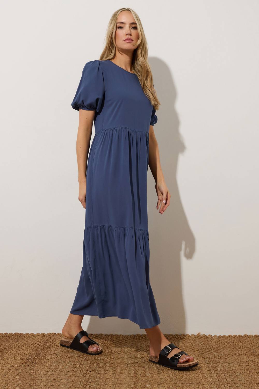 Long Tall Sally Tall Smock Denim Maxi Dress In Blue