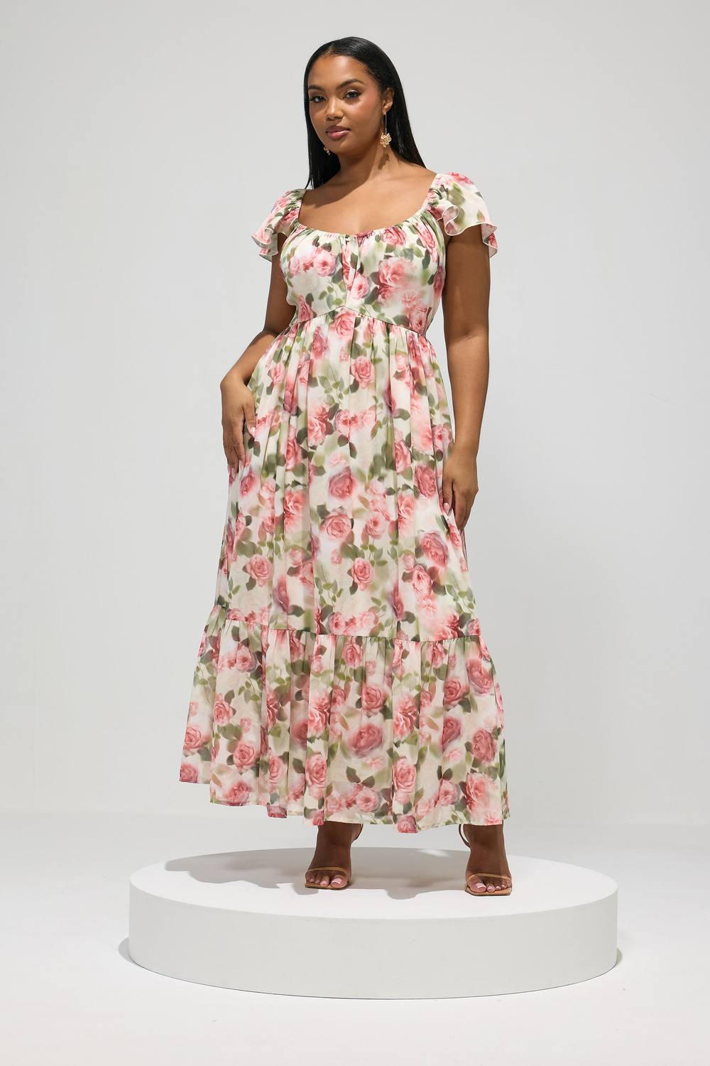 Yours Floral Tiered Maxi Dress