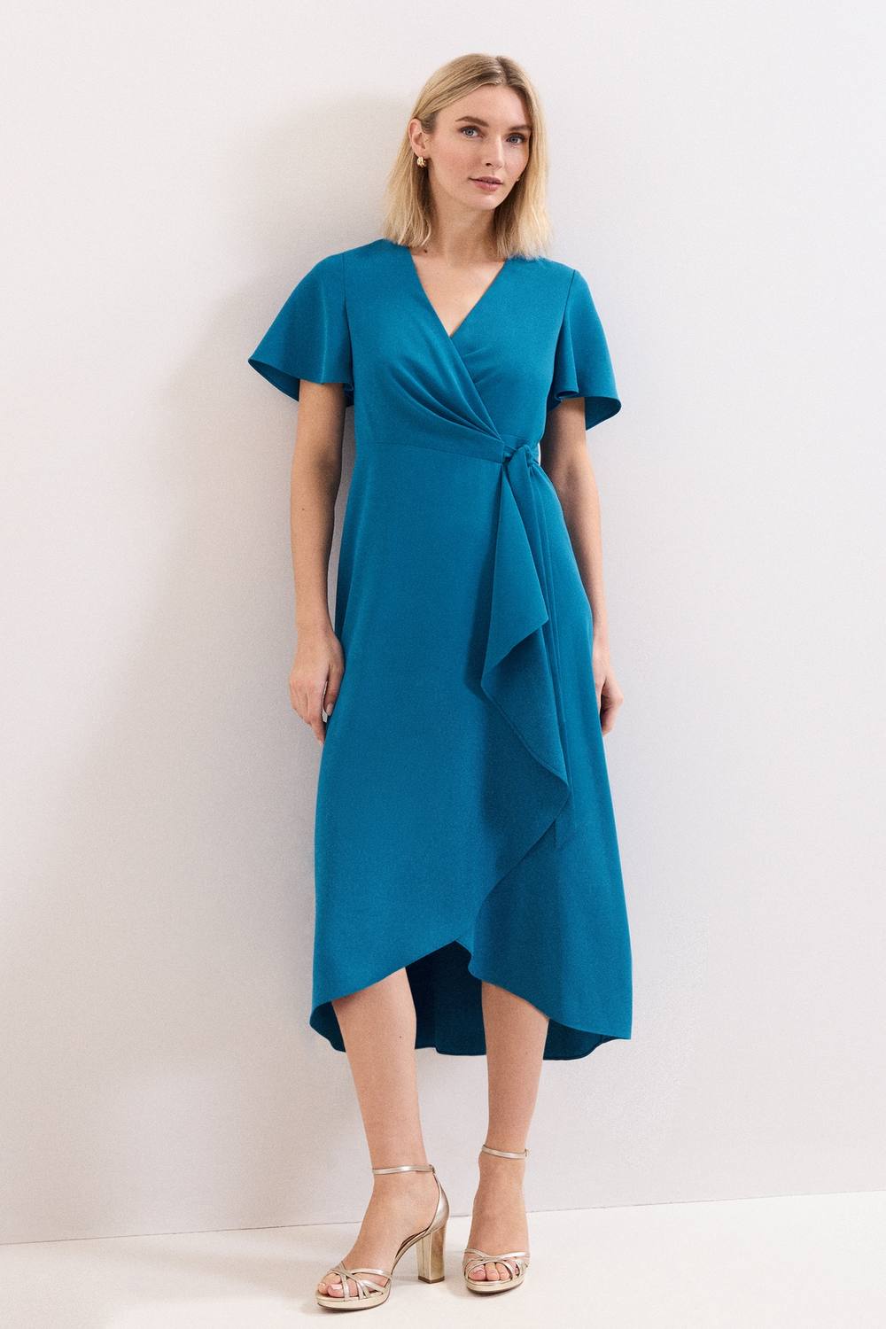 Phase Eight Julissa Wrap Midi Dress In Turquoise