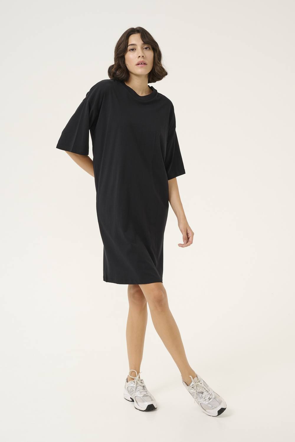 Kaffe Kamaibritt Jersey Shirt Mini Dress In Black