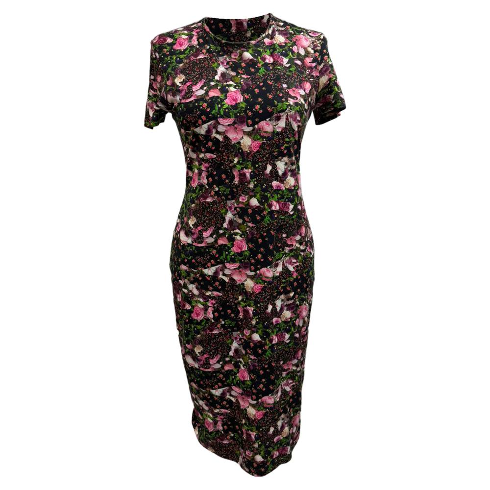 Givenchy Women's Preloved Floral-Print Midi Dress in Multicolor Cotton