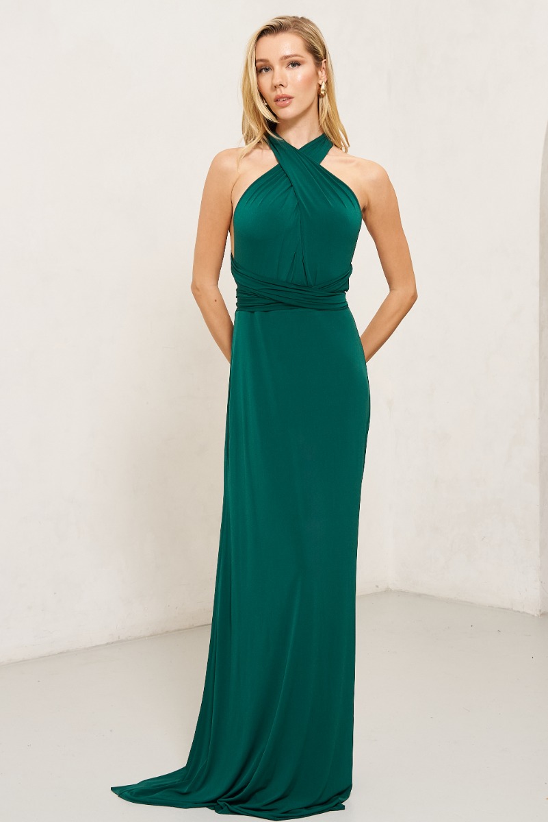 TFNC Multi Way Forest Green Maxi Dress
