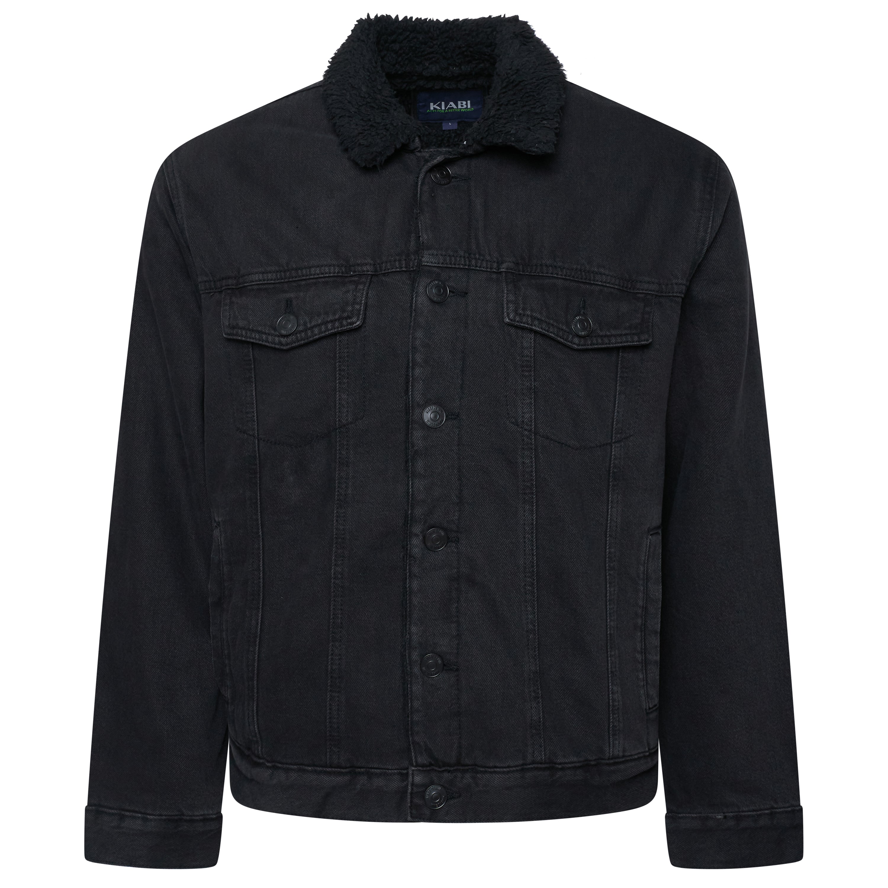 Kiabi Sherpa Fleece Lined Denim Jacket - L Black