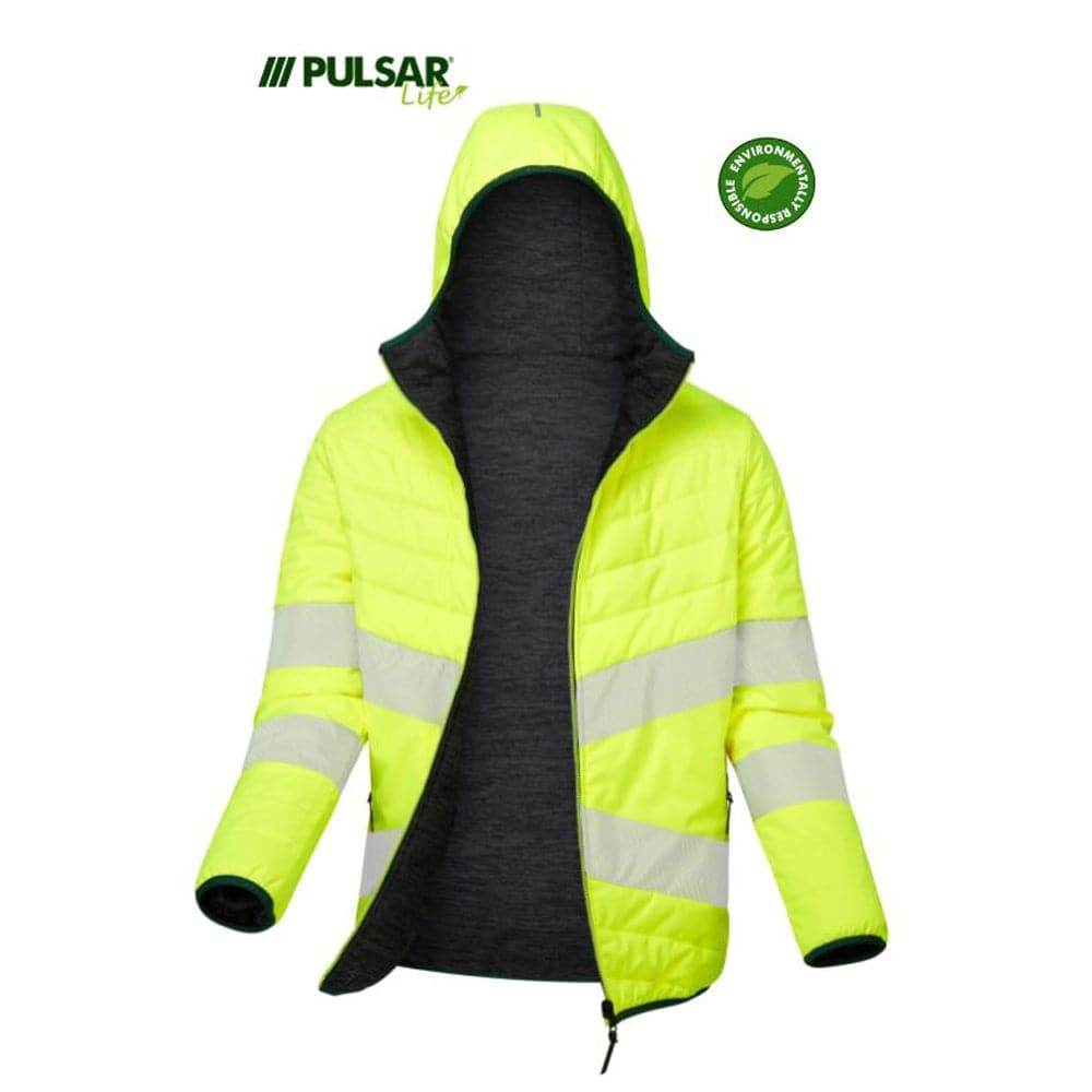 PULSAR® LIFE GRS LFE Women's Reversible Hi-Vis Puffer Jacket Yellow - Yellow Size
