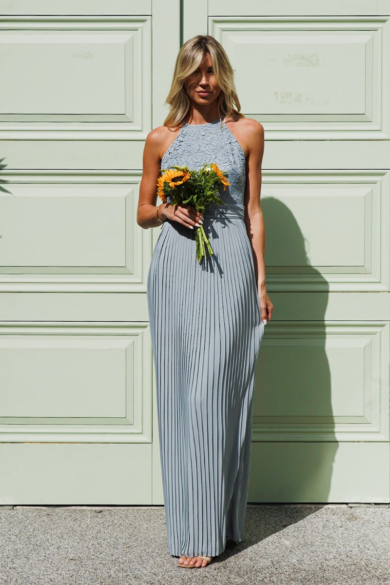 TFNC Serene Lace Sage Maxi Dress