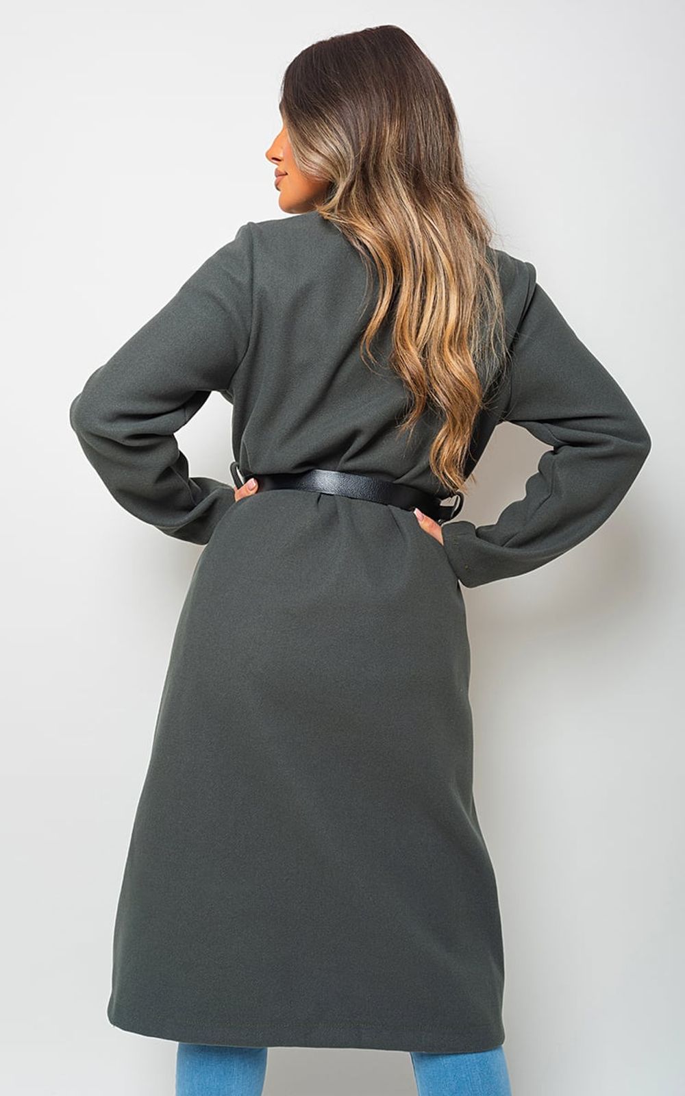 Delilah Wrap Belted Long Coat - Stylish, Warm, and Timeless! 🧥🌟 - ML Khaki