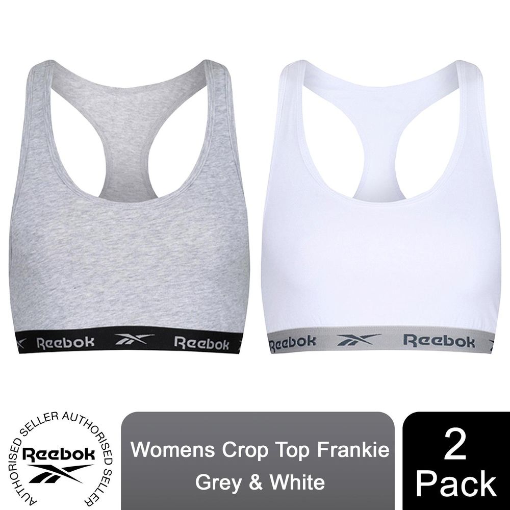 Reebok Women's Multi-Pack Frankie Crop Top, Choice of Size & Colour - , W&G White, Grey