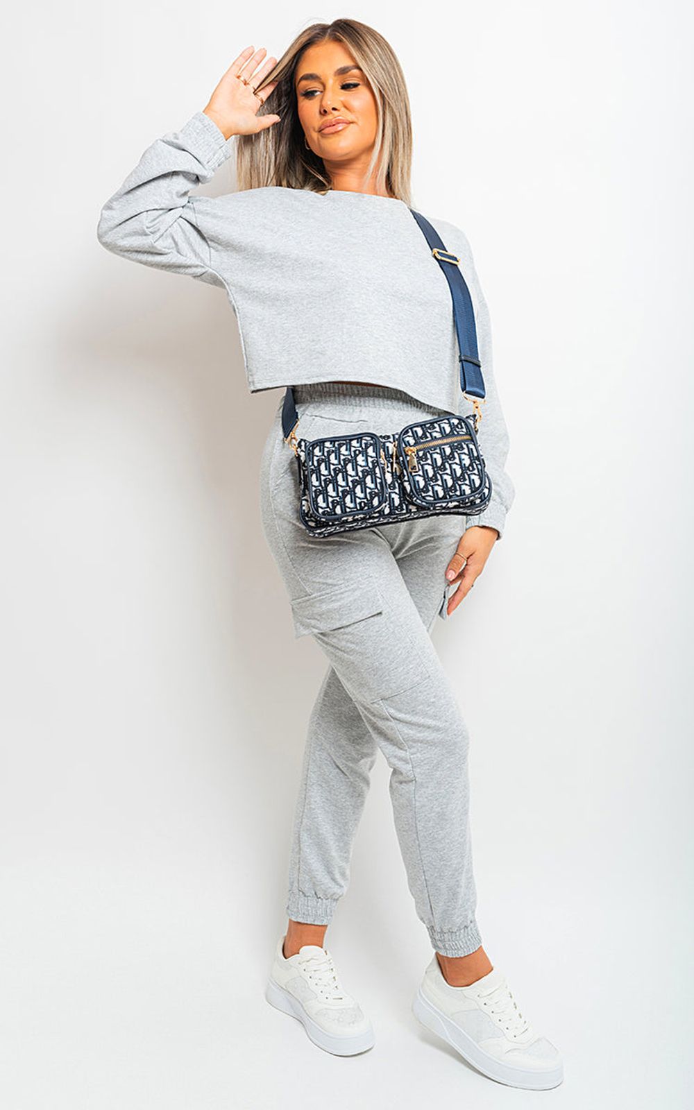 Crop Top & Cargo Joggers Co-ordinates - Trendy, Versatile, & Stylish Sets for Fashion-Forward Individuals - ML Grey