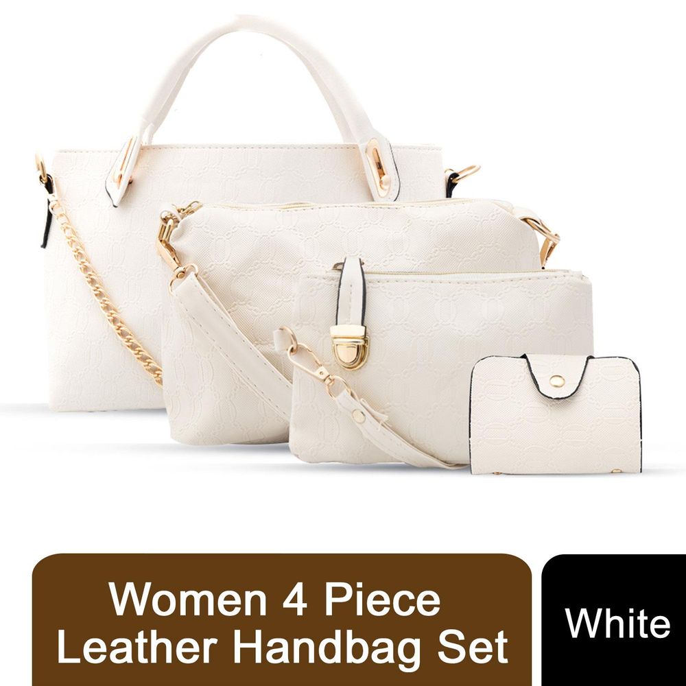 Aquarius Women Piece Leather Handbag Set, BlueWhitePurple, Pack of or