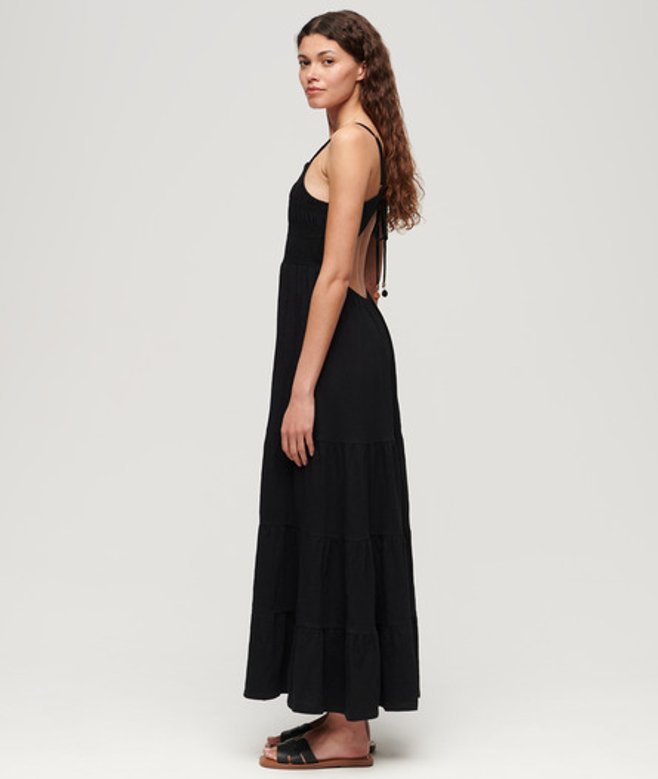 Superdry & Co Women's Smocked Cami Maxi Dress Black - Size: