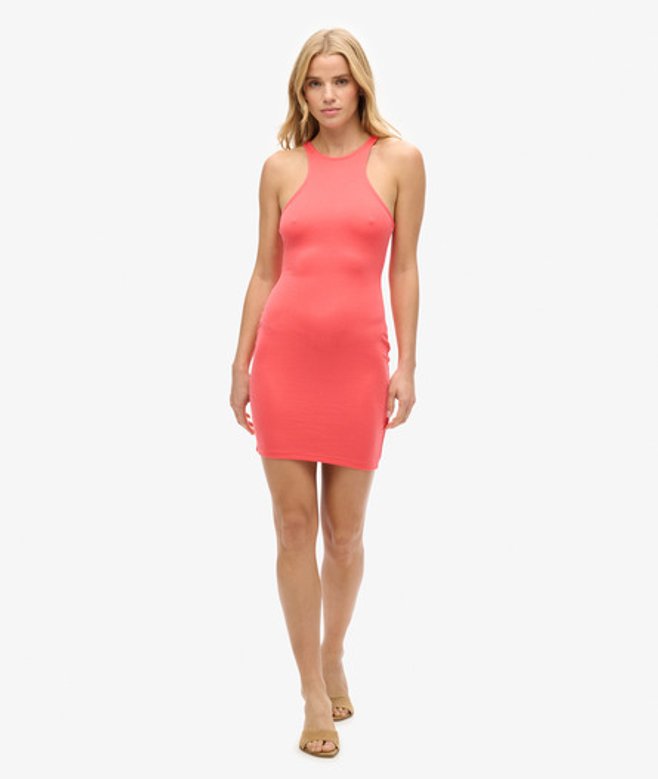 Superdry & Co Women's Jersey Racer Mini Dress Pink Cayenne Pink - Size: