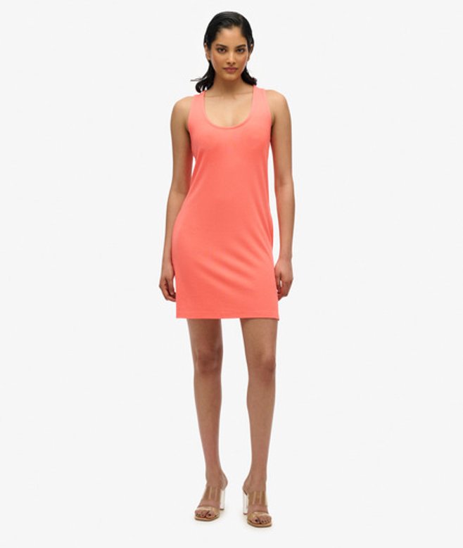 Superdry Women's Modal Jersey Mini Dress, Coral,Size: