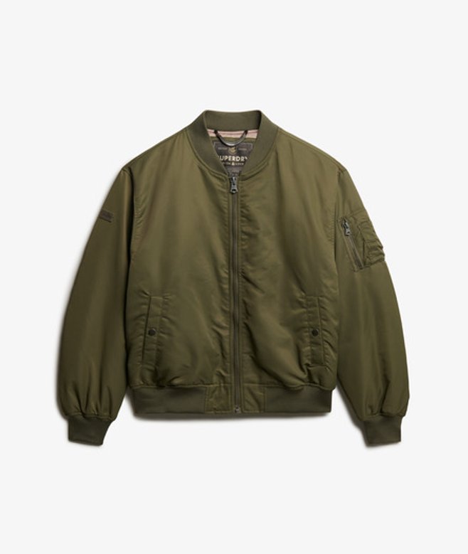 Superdry & Co Women's MA Bomber Jacket Green Dusty Olive Green - Size: