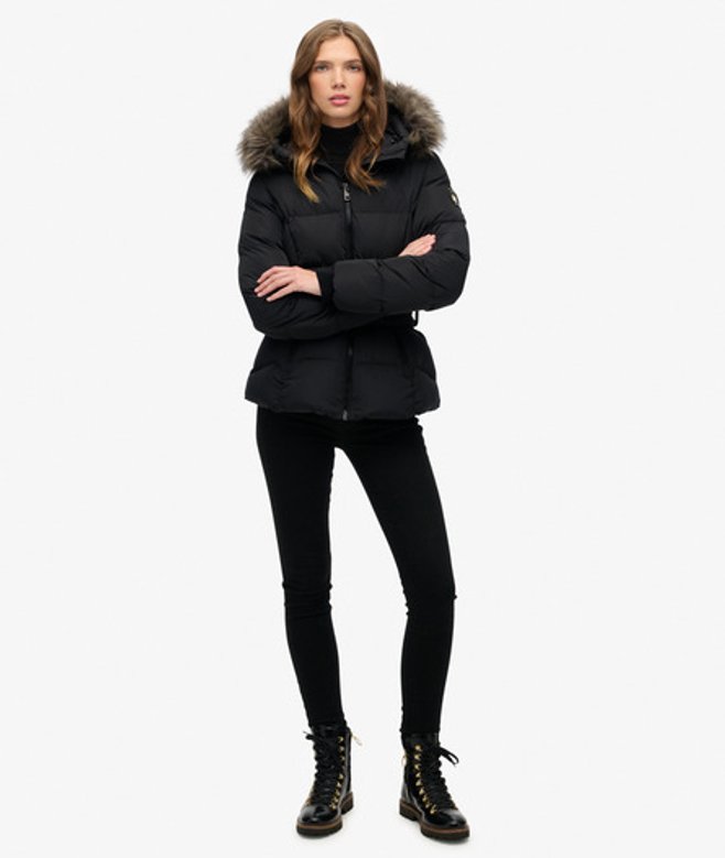Superdry & Co Women's Fuji Belted Puffer Jacket Black - Size: