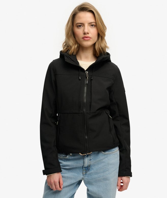 Superdry & Co Women's Hooded Classic Trekker Jacket Black Meteorite Black - Size: