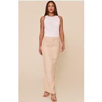 Tall Natural Premium Linen Look A Line Maxi Skirt
