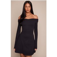Tall Black Soft Touch V Neck Long Sleeve Shift Dress