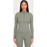 Tall Olive Basic Sculpt Zip Jacket