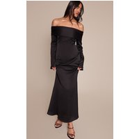 Black Bardot Long Sleeve Maxi Dress