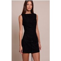 Black Cord Belt Detail Bodycon Dress