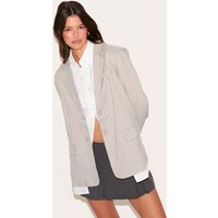 Light Grey Pinstripe Shirt Detail Blazer