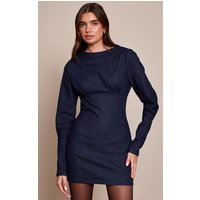 Indigo Blue Long Sleeve Bodycon Dress