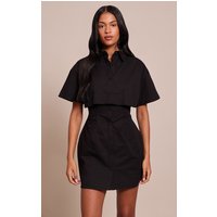 Tall Black Overlay Detail Shift Dress