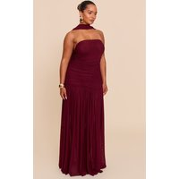 SHAPE PLUM Ruched Scarf Dropped Waist Maxi Dress