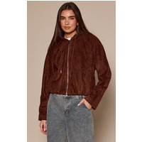 Dark Chocolate Suede Hoodie Jacket