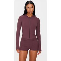 Dark Chocolate Sculpt Hooded Gym Jacket