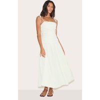 Sage Green Check Ruched Detail Strappy Maxi Dress