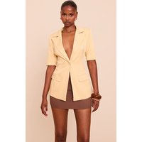Butter Yellow Short Sleeve Button Blazer