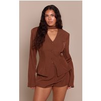 Shape Chocolate Tailored Button Through Fitted Blazer