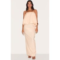 Natural Linen Look A Line Maxi Skirt
