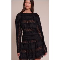 Black lace Boat Neck Mini Shift Dress